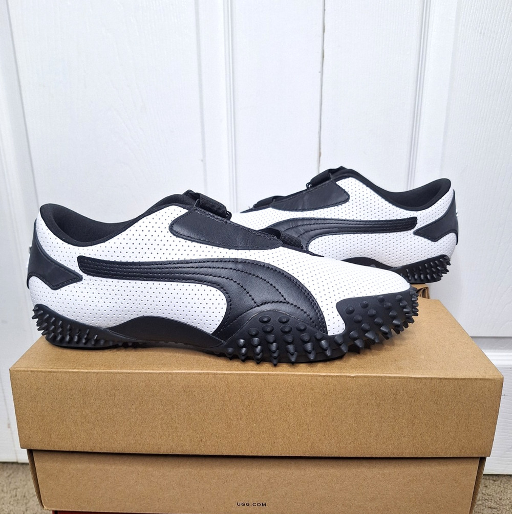 Puma Mostro Perforated Leather Pack White Black 397331-01 size 9 No Box
